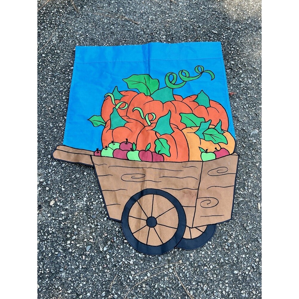 Outdoor Garden Stitch DS Flag 28x40 - Fall Halloween Pumpkins Apples Harvest